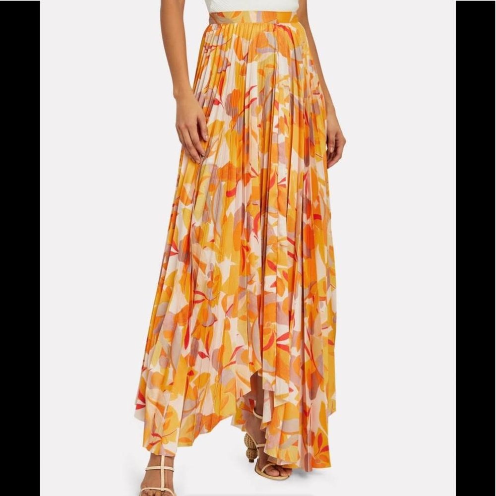 Acler Hooper Abstract Pleated Skirt Multi 6